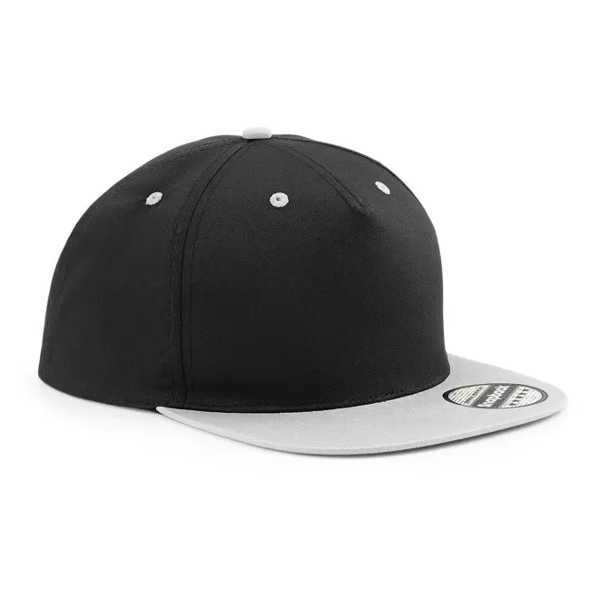 CASQUETTE SNAPBACK PERSONNALISABLE 'FLAT PEAK BICOL' - noir/gris