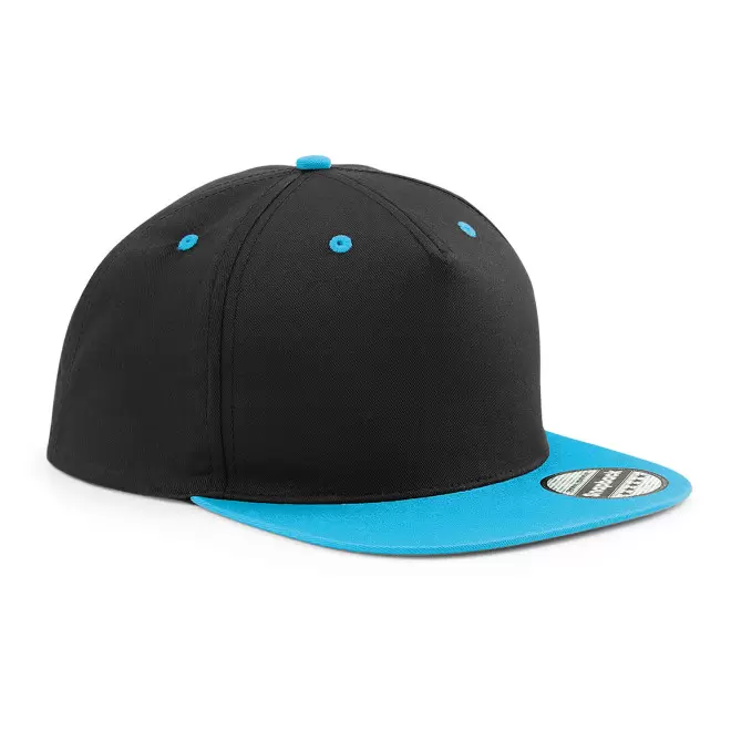 CASQUETTE SNAPBACK PERSONNALISABLE 'FLAT PEAK BICOL' - noir/bleu