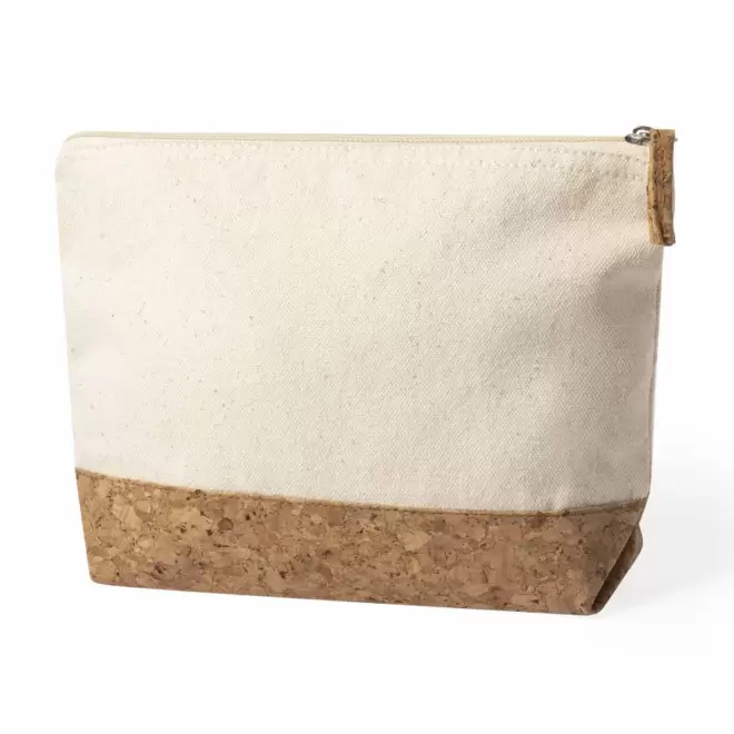 TROUSSE DE TOILETTE PERSONNALISÉE COTON ET LIÈGE 'LINA' - beige