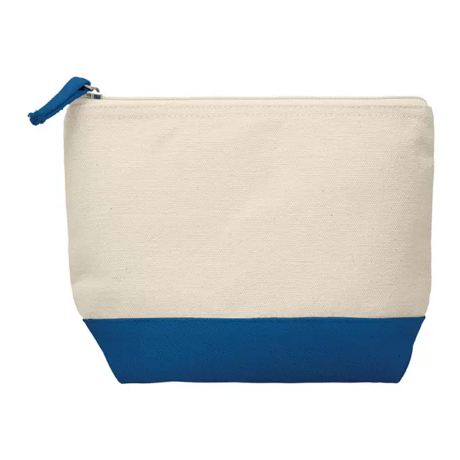 TROUSSE DE TOILETTE PUBLICITAIRE EN COTON BICOLORE 'MELLY' - bleu