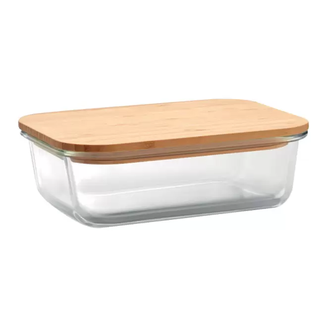 LUNCH BOX PERSONNALISÉE EN VERRE ET BAMBOU 'BUCATI GLASS' - bois/verre