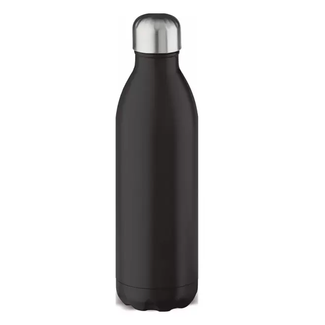 BOUTEILLE ISOTHERME PERSONNALISABLE EN INOX 1L 'ASTRIO' - noir