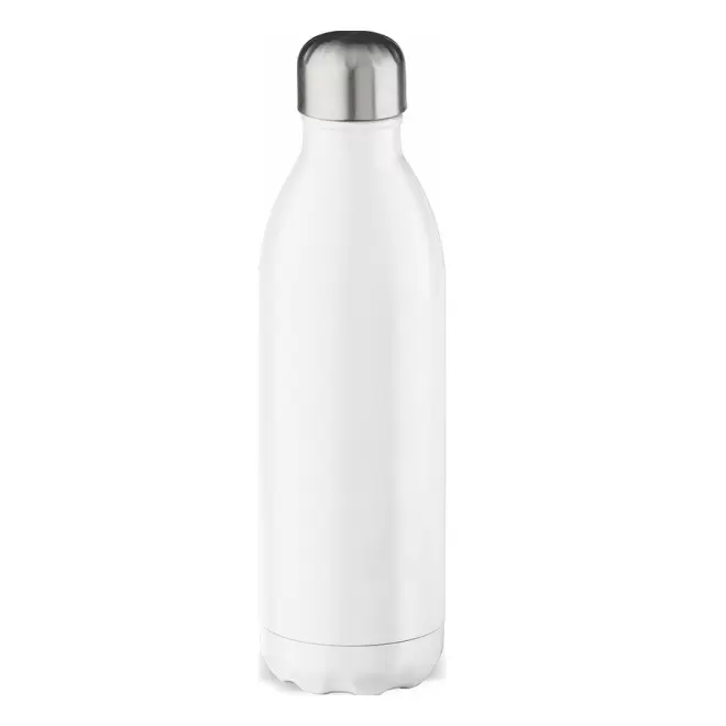 BOUTEILLE ISOTHERME PERSONNALISABLE EN INOX 1L 'ASTRIO' - blanc