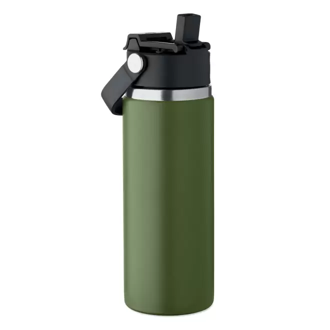 GOURDE ISOTHERME PAILLE 500ML 'FRAG POIGNEE' - vert fonce