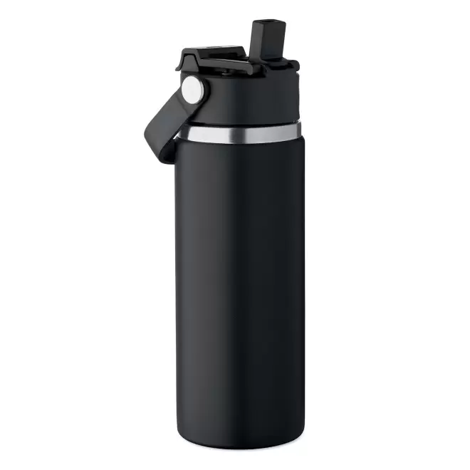 GOURDE ISOTHERME PAILLE 500ML 'FRAG POIGNEE' - noir