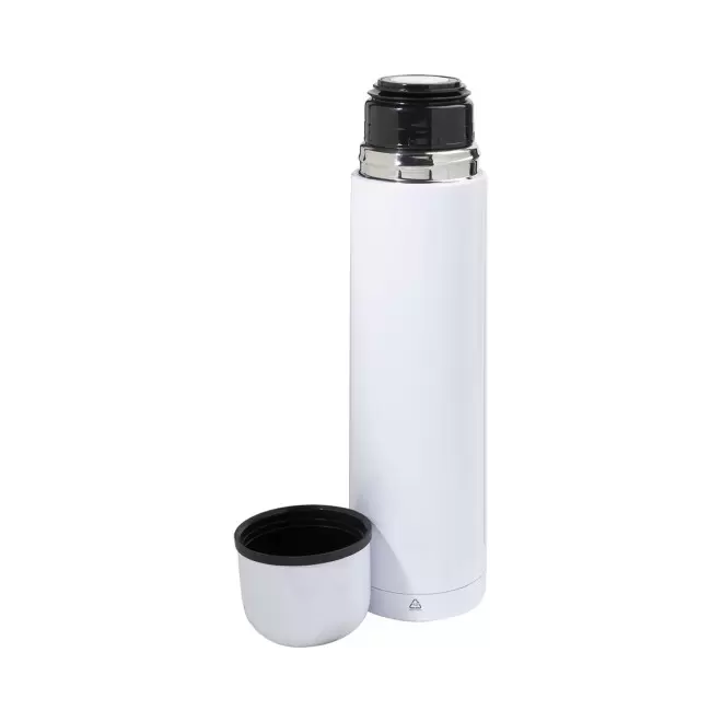 BOUTEILLE ISOTHERME 1L PERSONNALISABLE 'ISOLA RECYCLE' - blanc