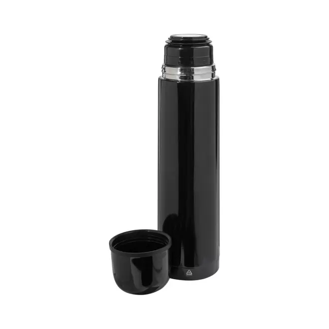 BOUTEILLE ISOTHERME 1L PERSONNALISABLE 'ISOLA RECYCLE' - noir