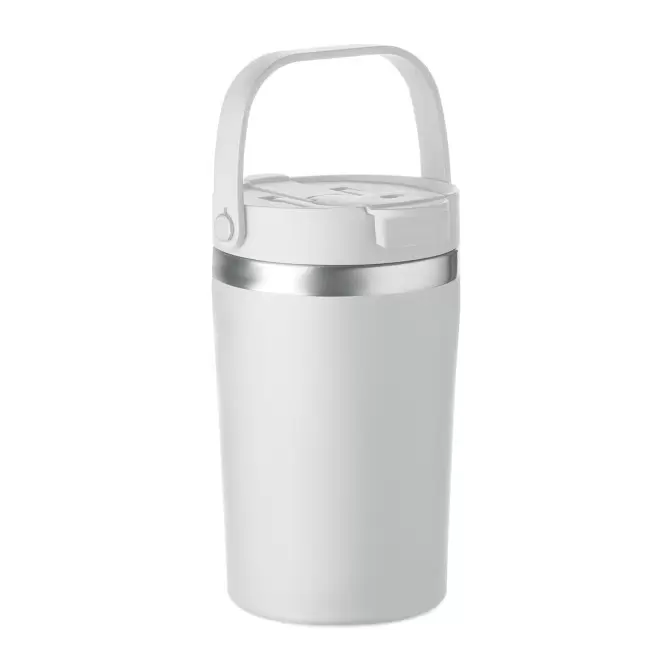 MUG ISOTHERME 350 ML PERSONNALISABLE 'MALTEAS POIGNEE' - blanc