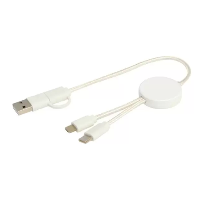 CABLE DE CHARGE PERSONNALISABLE 'ONTARIA COURT ABS' - blanc