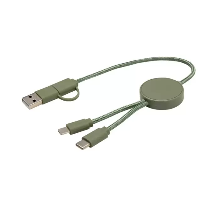 CABLE DE CHARGE PERSONNALISABLE 'ONTARIA COURT ABS' - vert