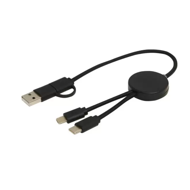 CABLE DE CHARGE PERSONNALISABLE 'ONTARIA COURT ABS' - noir