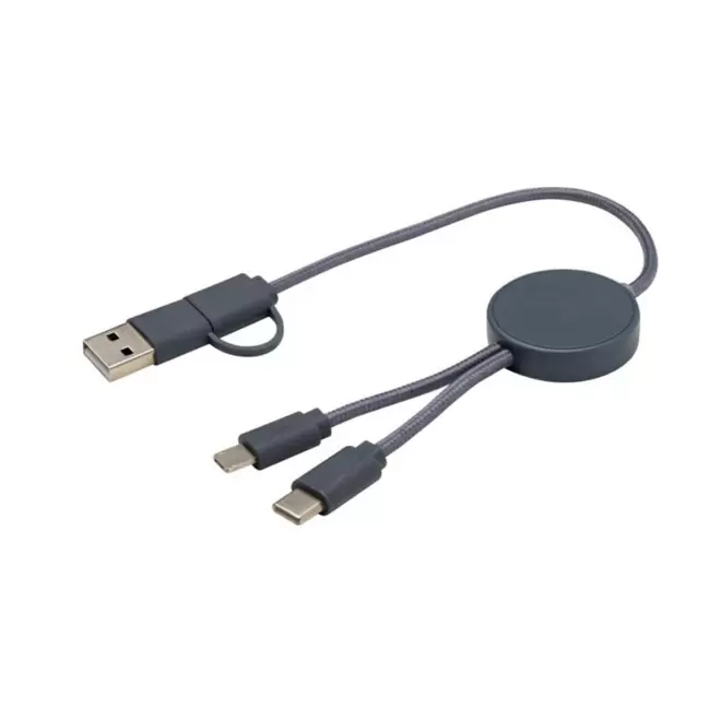 CABLE DE CHARGE PERSONNALISABLE 'ONTARIA COURT ABS' - bleu