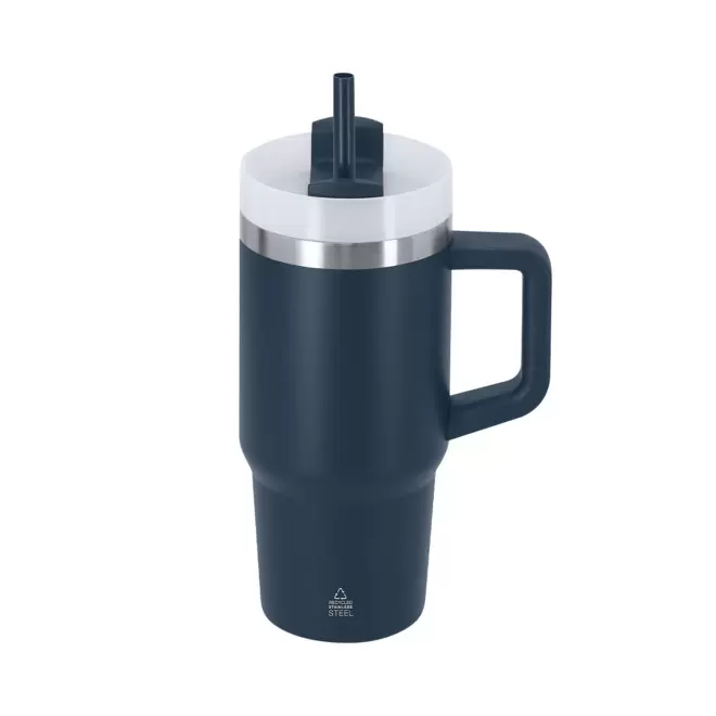 MUG ISOTHERME 450ML PERSONNALISABLE 'MUGLOT' - bleu marine