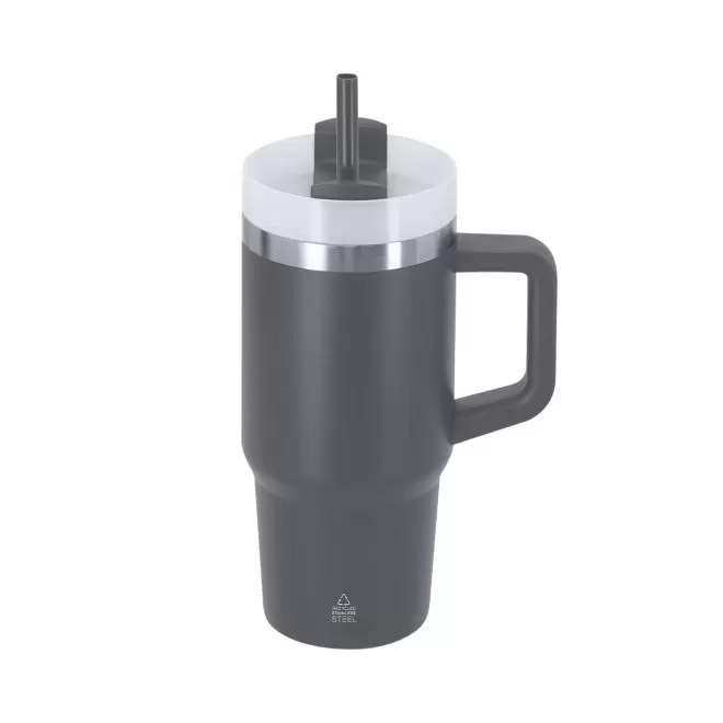 MUG ISOTHERME 450ML PERSONNALISABLE 'MUGLOT' - gris