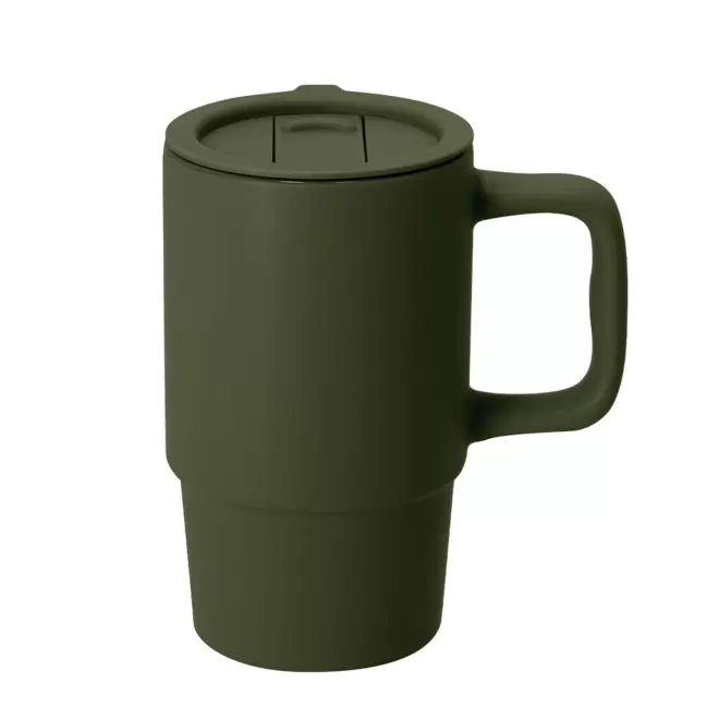 MUG EXPRESSO ISOTHERME 175ML PERSONNALISABLE 'MOKKA RECYCLE' - vert fonce