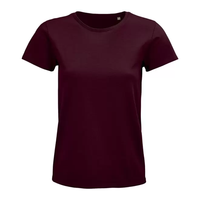 TEE-SHIRT PUBLICITAIRE FEMME BIO COLORE 'PIONEER' 175 GR/M² - bordeaux