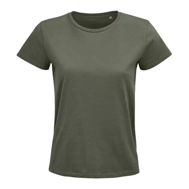 TEE-SHIRT PUBLICITAIRE FEMME BIO COLORE 'PIONEER' 175 GR/M² - kaki