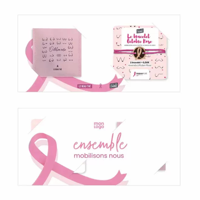 CARTE A INFUSER PERSONNALISABLE OCTOBRE ROSE LE BEAU THE - blanc