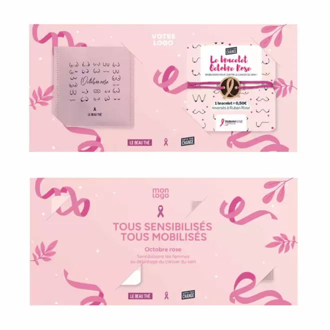 CARTE A INFUSER PERSONNALISABLE OCTOBRE ROSE LE BEAU THE - rose foncé
