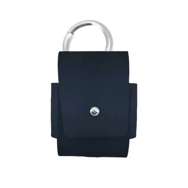 ETUI AIRPODS PERSONNALISABLE CUIR RECYCLE 'ROVER' - bleu nuit