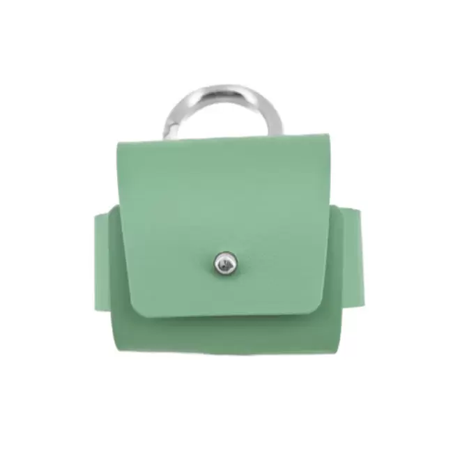 ETUI AIRPODS PERSONNALISABLE CUIR RECYCLE 'ROVER PRO' - vert d'eau