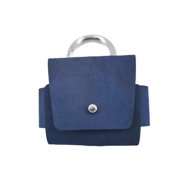 ETUI AIRPODS PERSONNALISABLE CUIR RECYCLE 'ROVER PRO' - bleu jeans