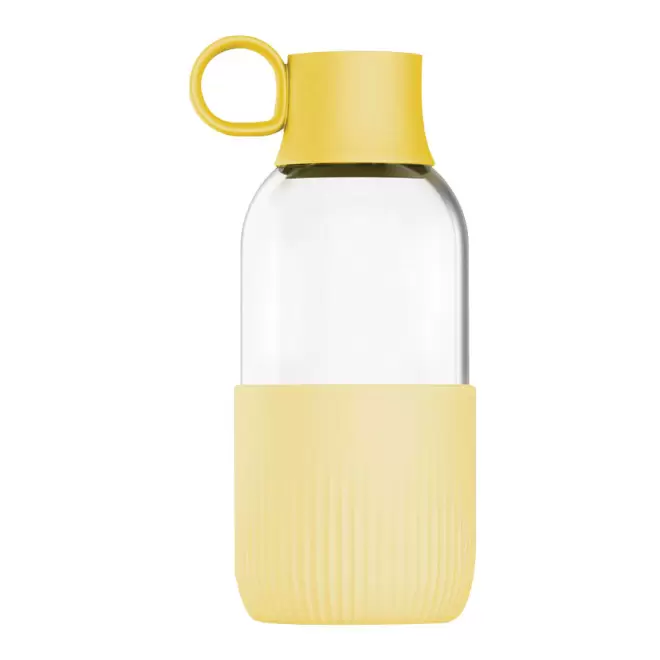 GOURDE TRANSPARENTE 500 ML PUBLICITAIRE EN VERRE 'GOBI INDOOR' - jaune
