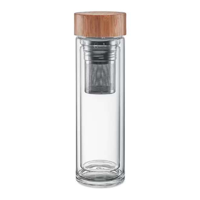 BOUTEILLE PERSONNALISÉE EN VERRE AVEC INFUSEUR 'YAMI' - verre transparent