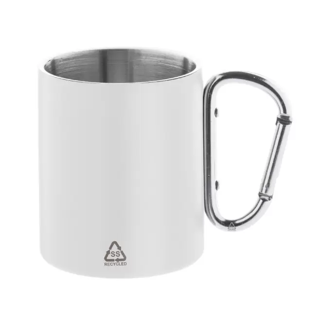 MUG MOUSQUETON PERSONNALISABLE 'MACKENZA COLOR RECYCLEE' - blanc