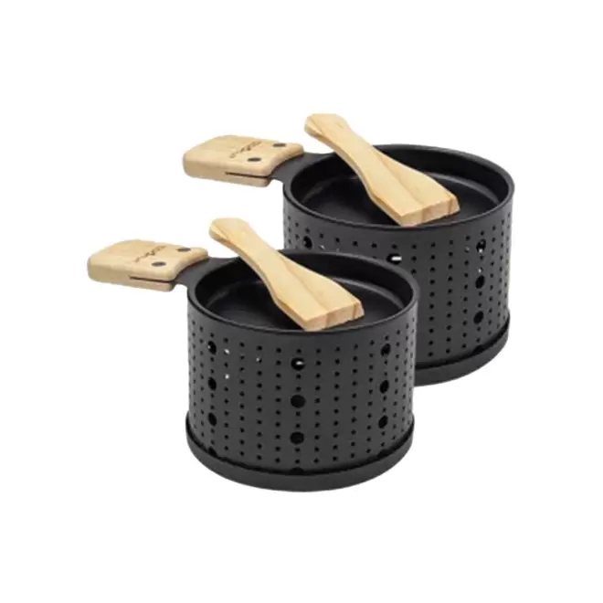 SET DE 2 RACLETTE A LA BOUGIE PERSONNALISABLE 'COOKUT' - noir