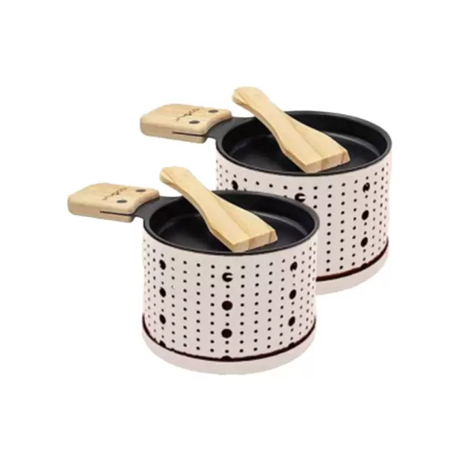 SET DE 2 RACLETTE A LA BOUGIE PERSONNALISABLE 'COOKUT' - blanc