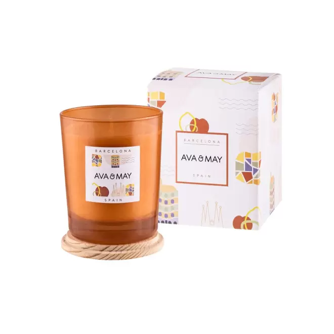 BOUGIE PARFUMEE VERRE ET BAMBOU PERSONNALISABLE 'AVA MAY' - barcelone