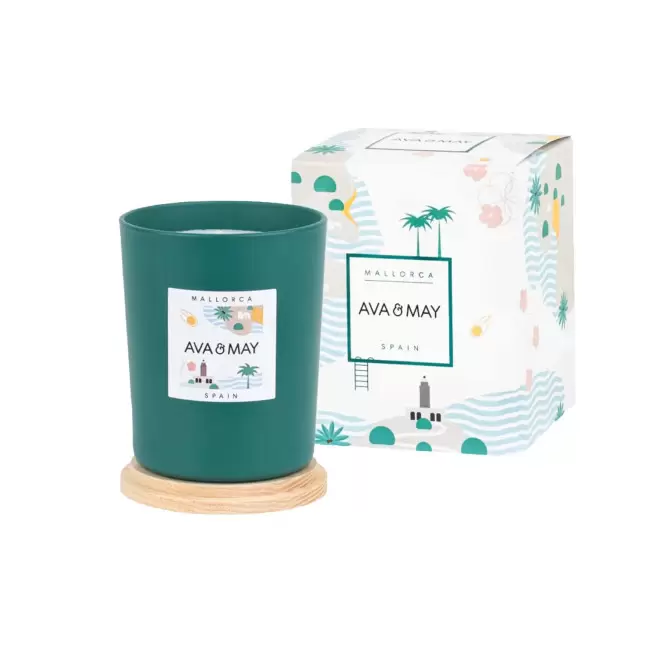 BOUGIE PARFUMEE VERRE ET BAMBOU PERSONNALISABLE 'AVA MAY' - majorque