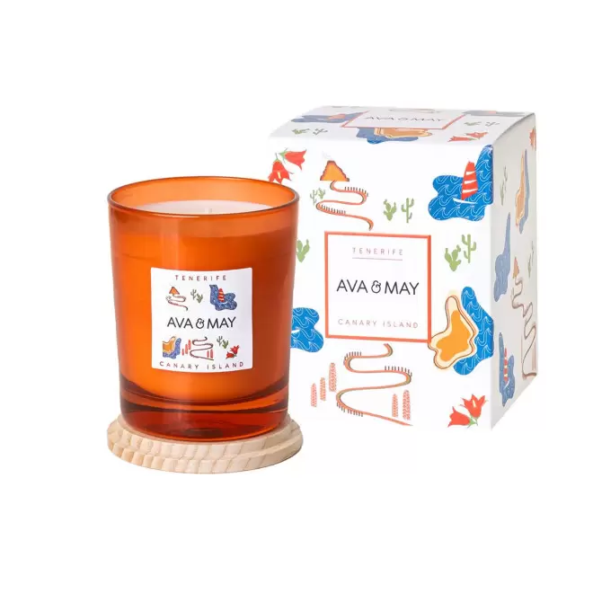 BOUGIE PARFUMEE VERRE ET BAMBOU PERSONNALISABLE 'AVA MAY' - tenerife