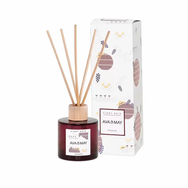 DIFFUSEUR DE PARFUM PERSONNALISE BOUCHON BOIS 'AVA MAY' - pinot noir
