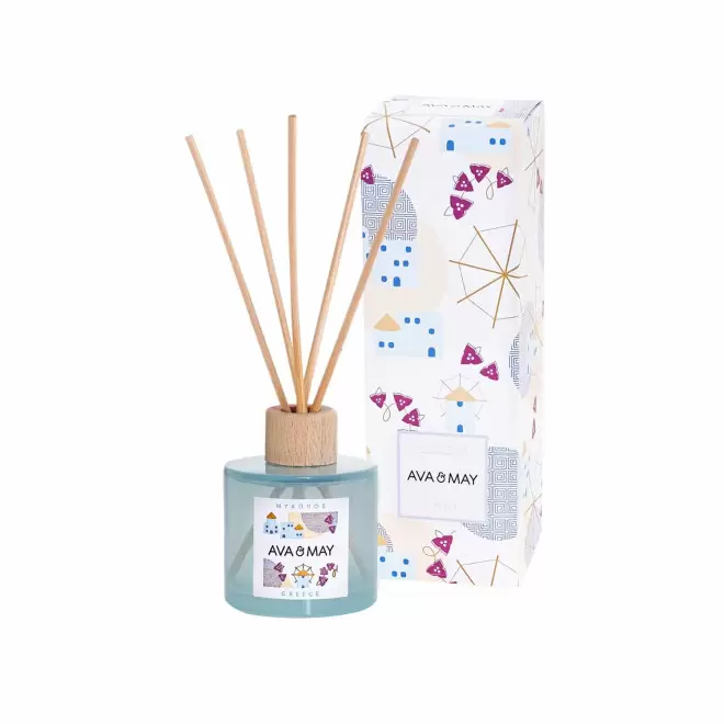 DIFFUSEUR DE PARFUM PERSONNALISE BOUCHON BOIS 'AVA MAY' - mykonos