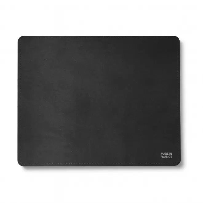 TAPIS DE SOURIS CUIR RECYCLE PERSONNALISE 'EPURE' - anthracite
