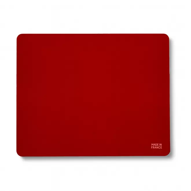 TAPIS DE SOURIS CUIR RECYCLE PERSONNALISE 'EPURE' - rouge