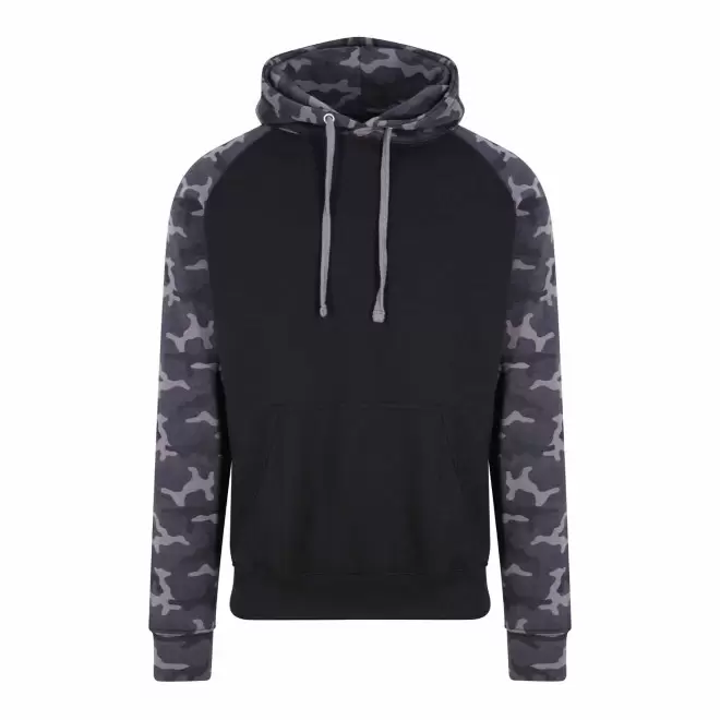 SWEAT CAPUCHE PERSONNALISABLE MIXTE 'VARSITA' - noir/camo noir