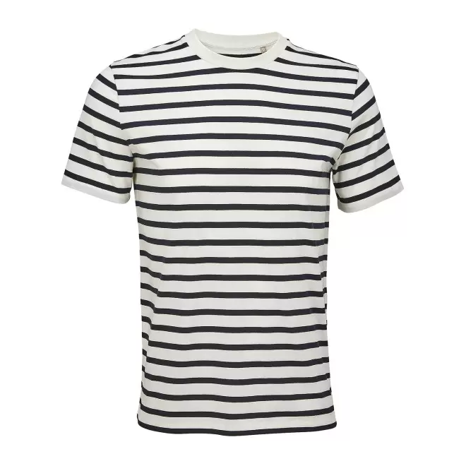 TEE-SHIRT PERSONNALISABLE MIXTE RAYURES 'LEGEND' - blanc rayé bleu