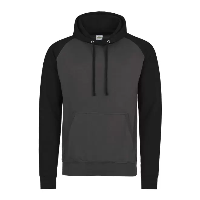SWEAT CAPUCHE PERSONNALISABLE MIXTE 'VARSITA' - gris foncé/noir