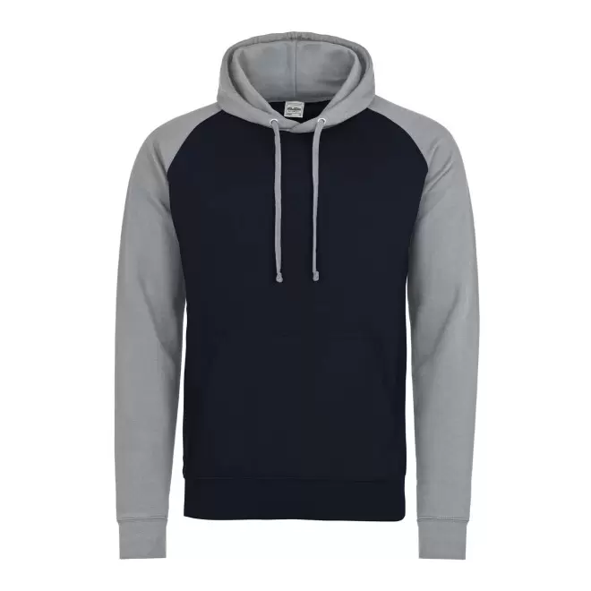 SWEAT CAPUCHE PERSONNALISABLE MIXTE 'VARSITA' - marine/gris