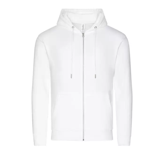 SWEAT-SHIRT PERSONNALISABLE MIXTE ZIPPE 'CLUN BIO' - blanc