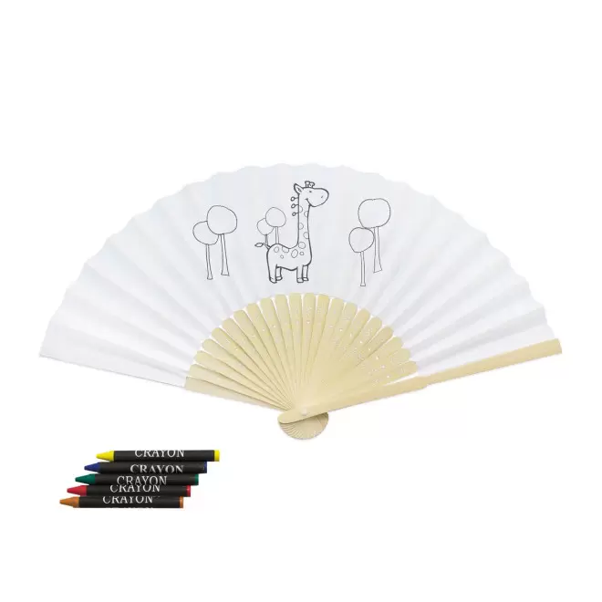 EVENTAIL A COLORIER PERSONNALISE 'FANNY KIDS' - girafe