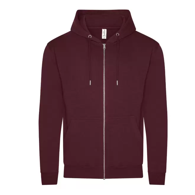SWEAT-SHIRT PERSONNALISABLE MIXTE ZIPPE 'CLUN BIO' - bordeaux
