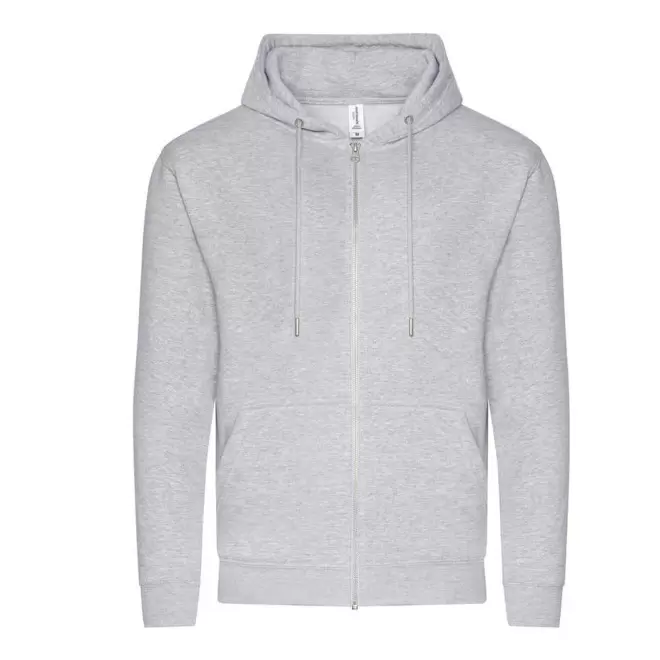 SWEAT-SHIRT PERSONNALISABLE MIXTE ZIPPE 'CLUN BIO' - gris clair