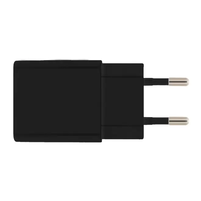 CHARGEUR SECTEUR PERSONNALISÉ 2 PORTS USB 2,4A AKASHI® 'TULO' - noir