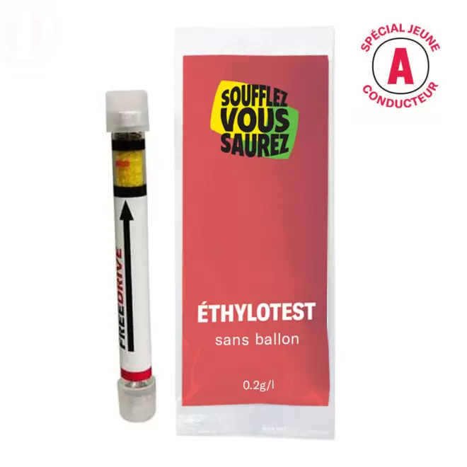 ÉTHYLOTEST PERSONNALISÉ SANS BALLON 'DRIVESAFE' - 0.2g/l