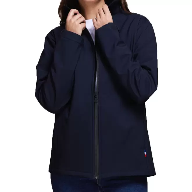 SOFTSHELL RPET PERSONNALISABLE MIF FEMME 'SALEVE' - bleu marine