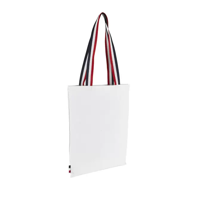 TOTE BAG PERSONNALISÉ AVEC ANSES RAYÉES 'ÉTOILE' - blanc